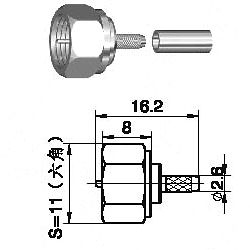 F RF Connector for RG179