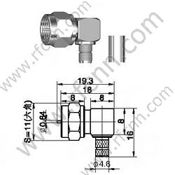 F Right Angle RF Connector for 3C-2V
