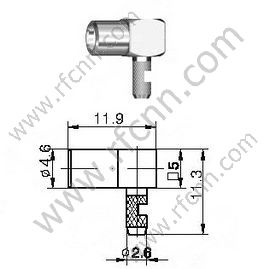 SSMB MALE RIGHT ANGLE FOR RG178 RF Connector